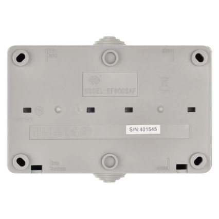 Spínač domovní střídavý č. 6 se zásuvkou 250V/16A IP44 šedá