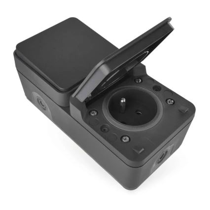 Spínač domovní střídavý se zásuvkou 250V/16A IP55