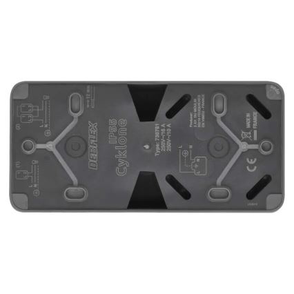 Spínač domovní střídavý se zásuvkou 250V/16A IP55