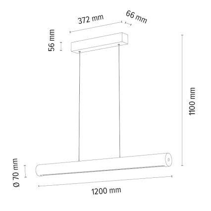 LED Stmívatelný lustr na lanku CONOR LED/34,5W/230V dub