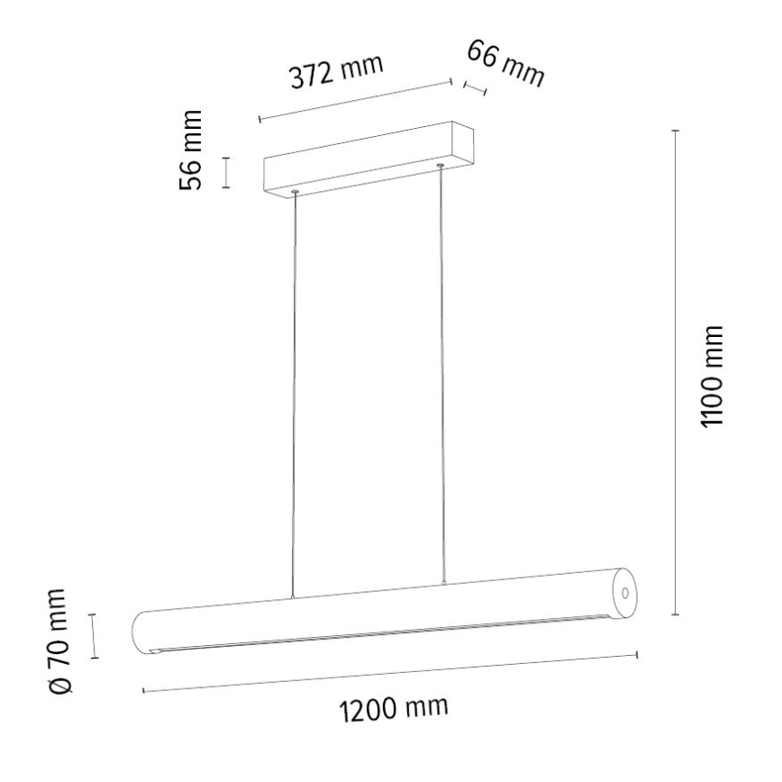 LED Stmívatelný lustr na lanku CONOR LED/34,5W/230V dub