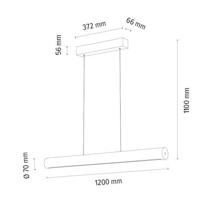LED Stmívatelný lustr na lanku CONOR LED/34,5W/230V dub