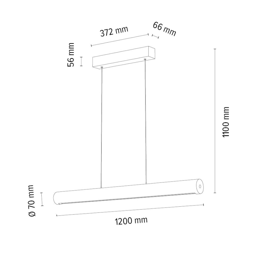 LED Stmívatelný lustr na lanku CONOR LED/34,5W/230V dub