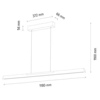 LED Stmívatelný lustr na lanku JONAS LED/16,5W/230V dub