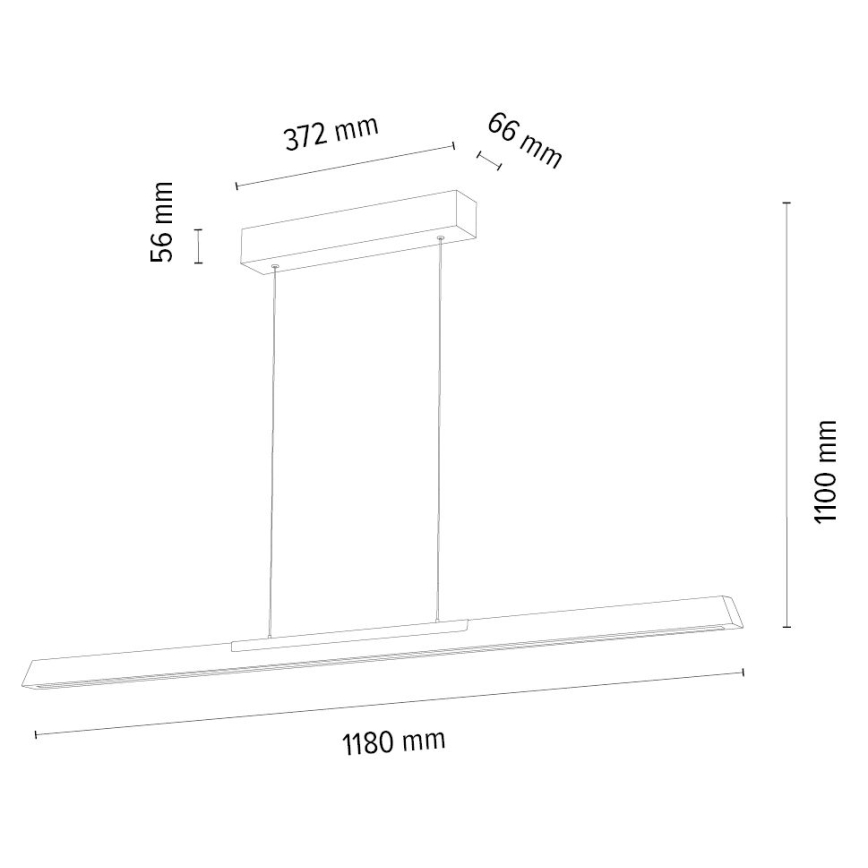 LED Stmívatelný lustr na lanku JONAS LED/16,5W/230V dub