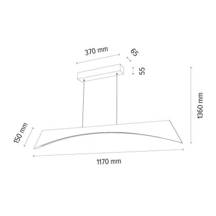 LED Stmívatelný lustr na lanku ZIAD LED/14W/230V dub