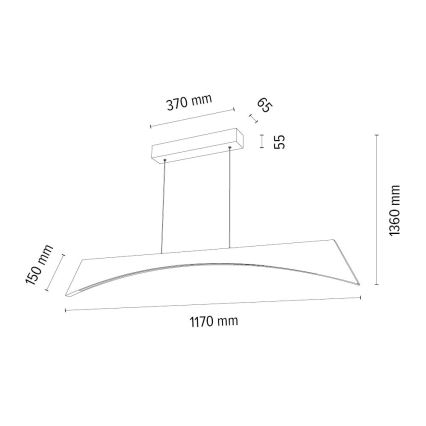 LED Stmívatelný lustr na lanku ZIAD LED/14W/230V dub