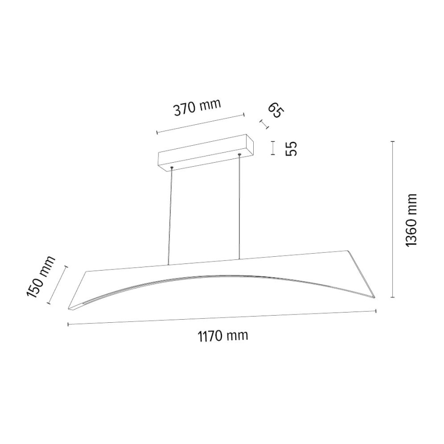 LED Stmívatelný lustr na lanku ZIAD LED/14W/230V dub