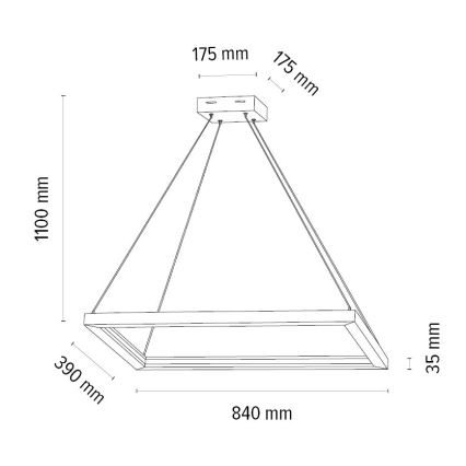 LED Stmívatelný lustr na lanku LEGNO LED/31,5W/230V dub