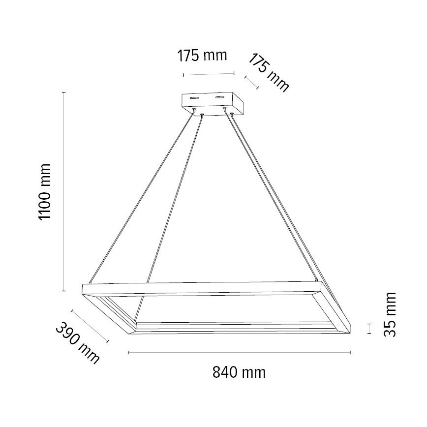 LED Stmívatelný lustr na lanku LEGNO LED/31,5W/230V dub