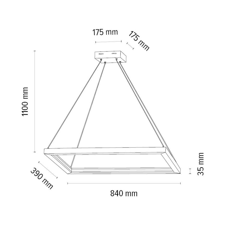LED Stmívatelný lustr na lanku LEGNO 2xLED/33W/230V dub