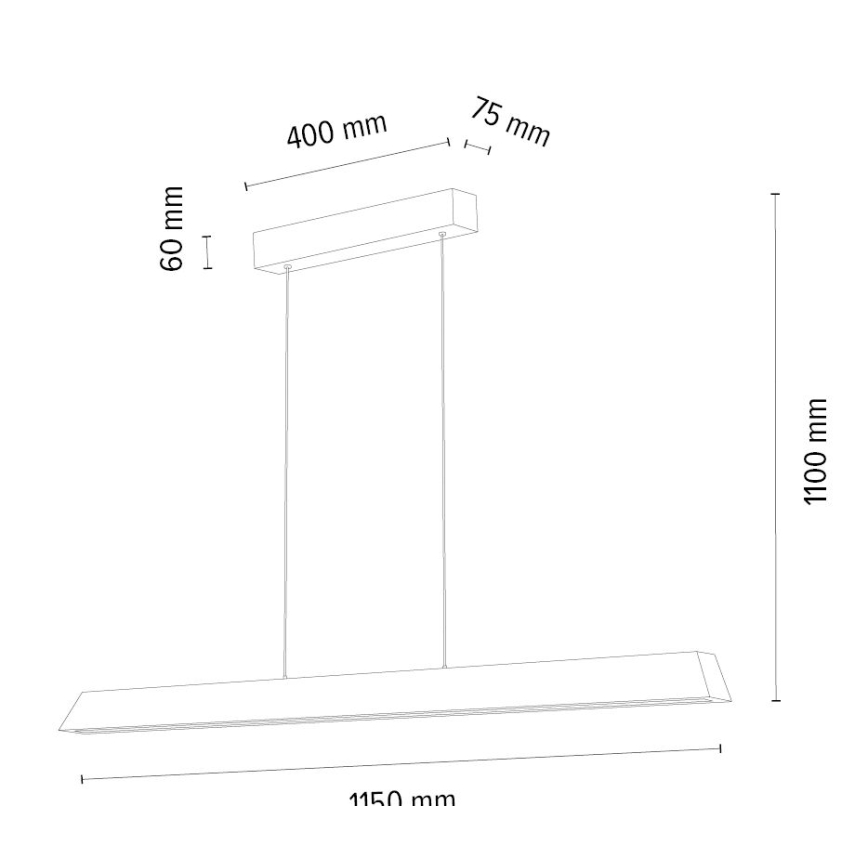 LED Stmívatelný lustr na lanku DEROTT 3xLED/14W/230V dub