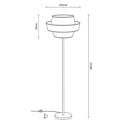 Stojací lampa PRETO GOLD 1xE27/60W/230V – FSC certifikováno