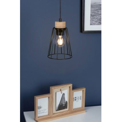 Spot-Light - Lustr na lanku ORAZIO 1xE27/60W/230V dub