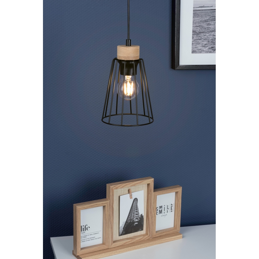 Spot-Light - Lustr na lanku ORAZIO 1xE27/60W/230V dub