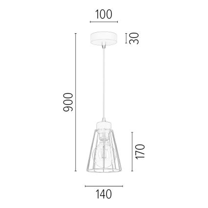 Spot-Light - Lustr na lanku ORAZIO 1xE27/60W/230V dub