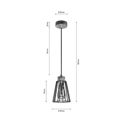 Spot-Light - Lustr na lanku ORAZIO 1xE27/60W/230V dub