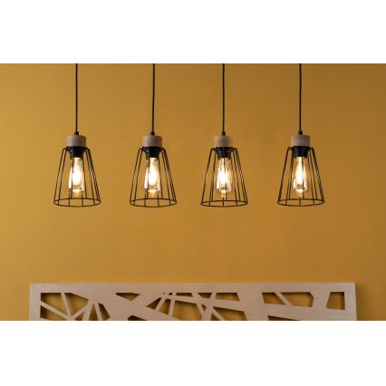 Spot-Light - Lustr na lanku ORAZIO 4xE27/60W/230V bříza