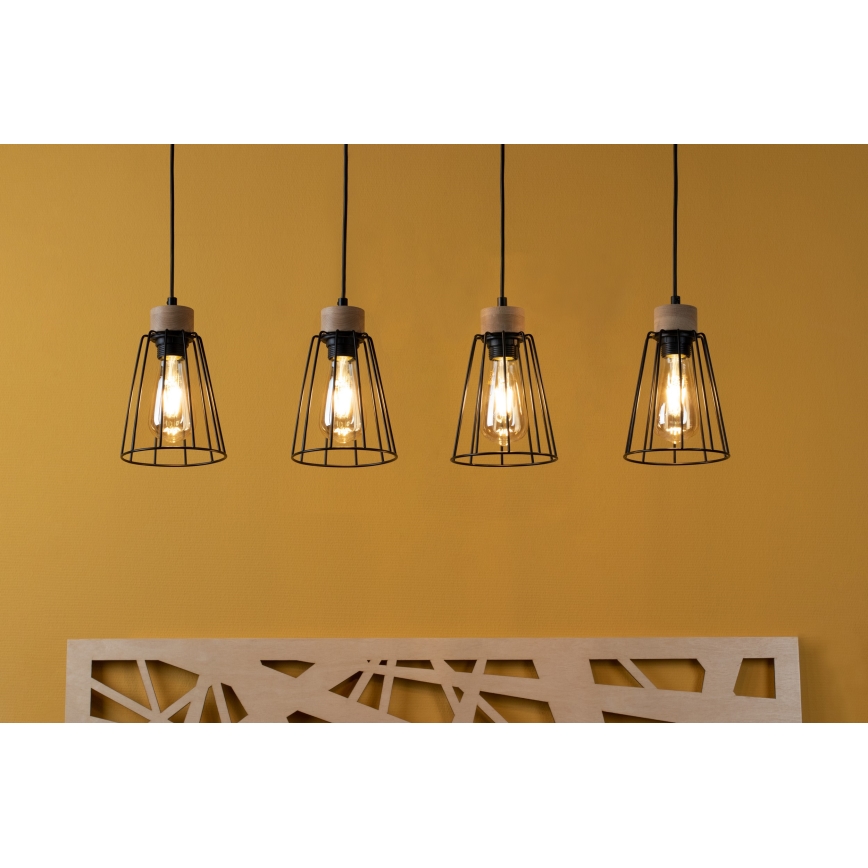 Spot-Light - Lustr na lanku ORAZIO 4xE27/60W/230V bříza