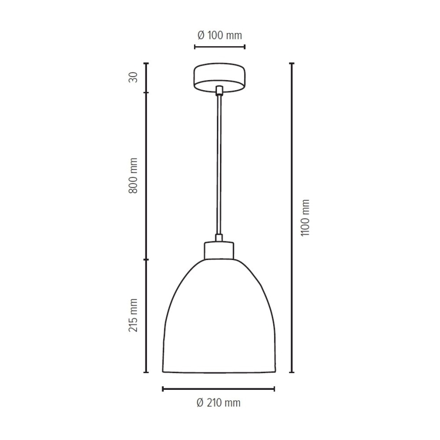 Lustr na lanku AURA 1xE27/60W/230V buk