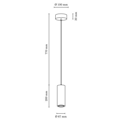 LED Lustr na lanku PIPE 1xGU10/5W/230V matný dub – FSC certifikováno