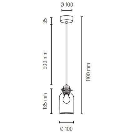 Lustr na lanku ALESSANDRO 1xE27/60W/230V dub – FSC certifikováno