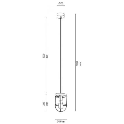 Lustr na lanku NETUNO 1xE27/60W/230V dub – FSC certifikováno