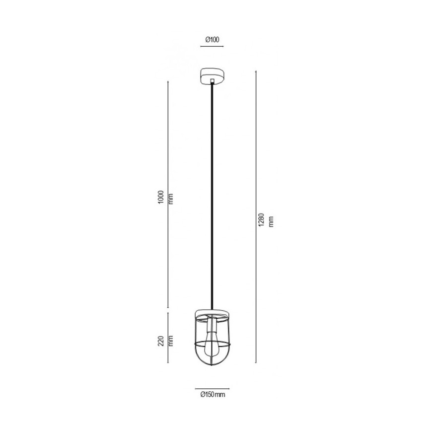 Lustr na lanku NETUNO 1xE27/60W/230V dub – FSC certifikováno