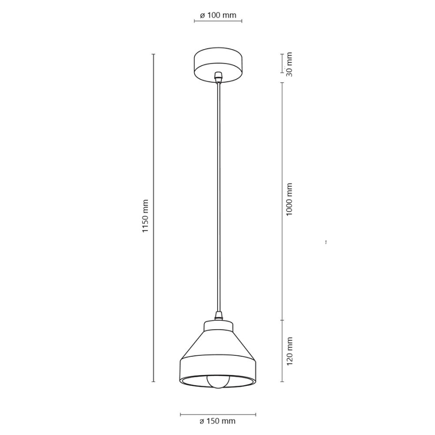 Lustr na lanku TRISTAN 1xE14/40W/230V dub