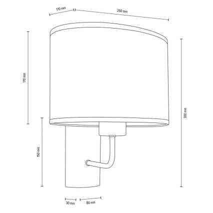 Nástěnná lampa MERCEDES 1xE27/25W/230V krémová/dub – FSC certifikováno