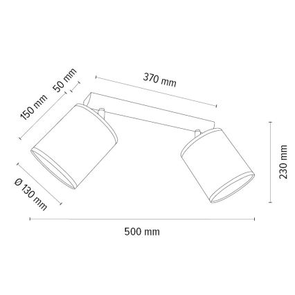 Bodové svítidlo BENITA 2xE27/25W/230V bílá/dub – FSC certifikováno