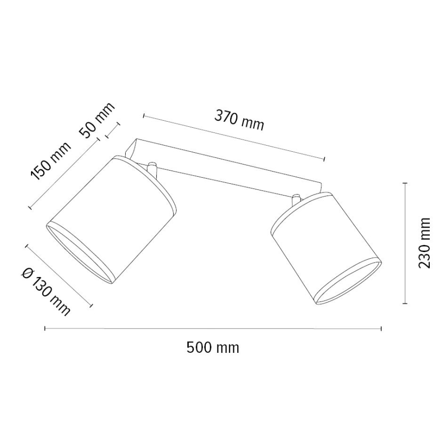 Bodové svítidlo BENITA 2xE27/25W/230V bílá/dub
