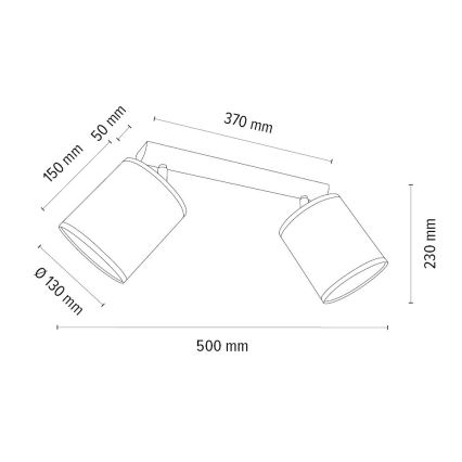 Bodové svítidlo BENITA 2xE27/25W/230V hnědá/dub