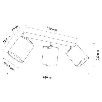 Bodové svítidlo BENITA 3xE27/25W/230V bílá/dub