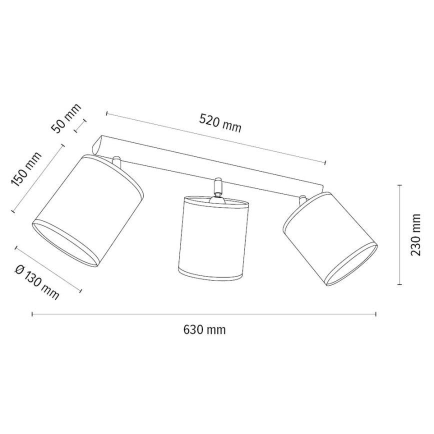 Bodové svítidlo BENITA 3xE27/25W/230V bílá/dub