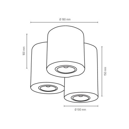 Stropní svítidlo WOODDREAM 3xGU10/6W/230V dub – FSC certifikováno