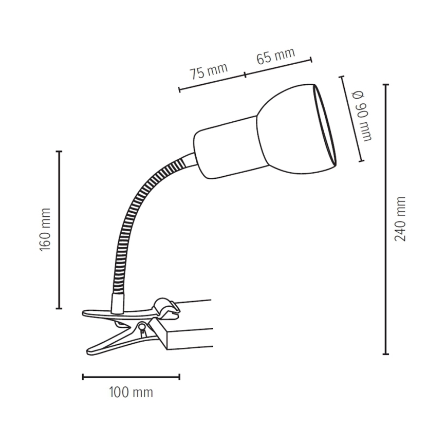 Lampa s klipem SVENDA 1xE27/60W/230V buk