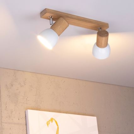 Bodové svítidlo SVENDA 2xE27/60W/230V dub