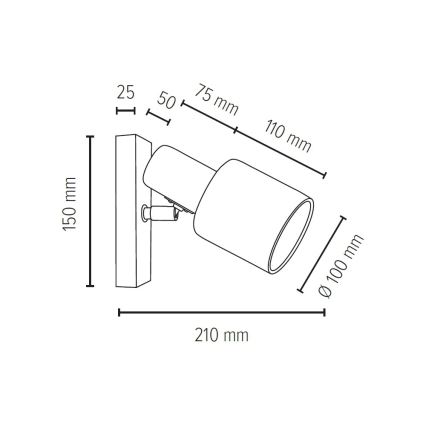 Nástěnné bodové svítidlo TREEHOUSE 1xE27/25W/230V dub – FSC certifikováno