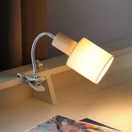 Lampa s klipem TREEHOUSE 1xE27/25W/230V dub – FSC certifikováno