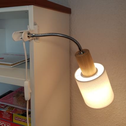 Lampa s klipem TREEHOUSE 1xE27/25W/230V dub – FSC certifikováno