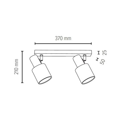 Bodové svítidlo TREEHOUSE 2xE27/25W/230V dub – FSC certifikováno