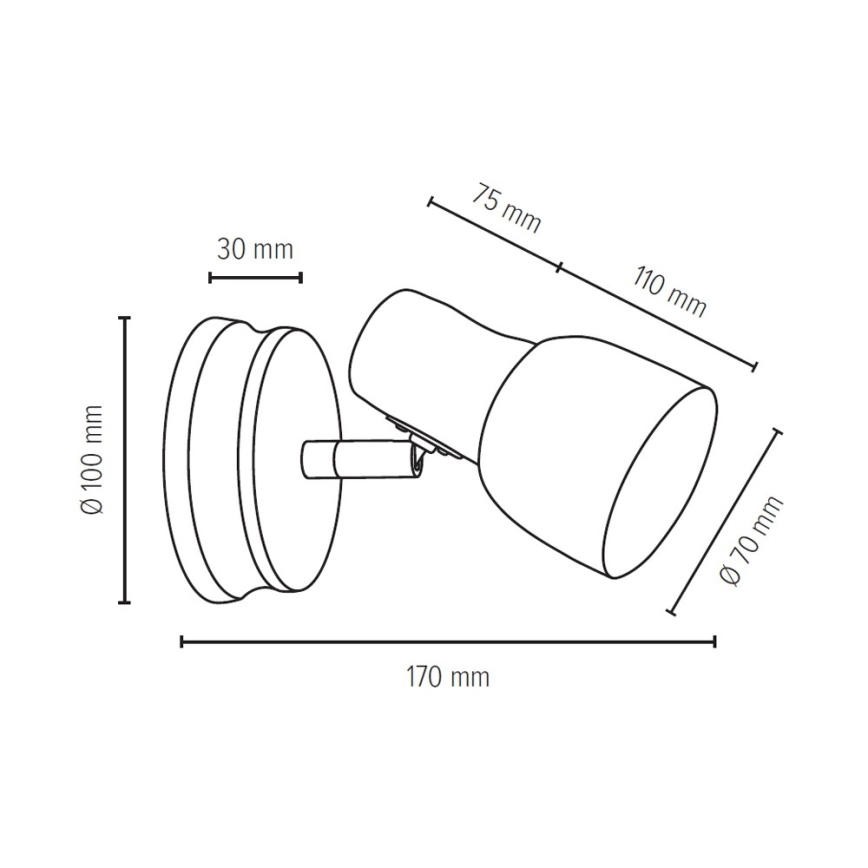 Nástěnné bodové svítidlo SVANTJE 1xE14/40W/230V bříza