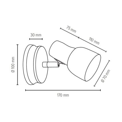 Nástěnné bodové svítidlo SVANTJE 1xE14/40W/230V dub