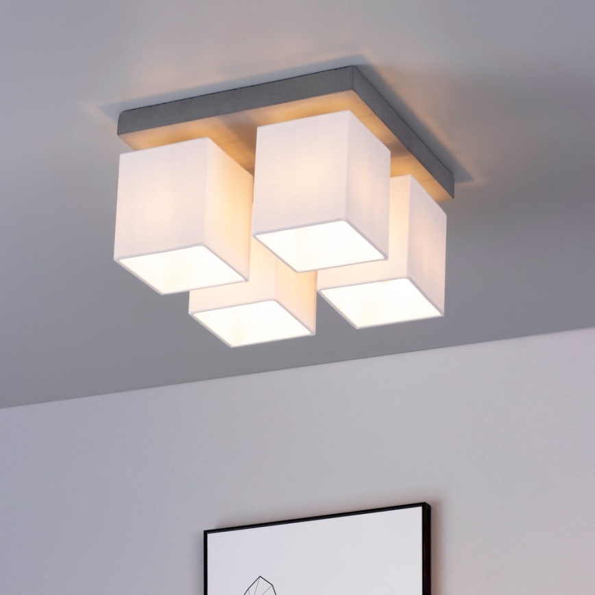 Stropní svítidlo GREAT 4xE27/25W/230V beton