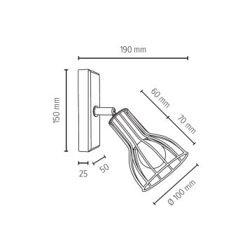 Nástěnné bodové svítidlo MEGAN 1xE14/40W/230V dub – FSC certifikováno