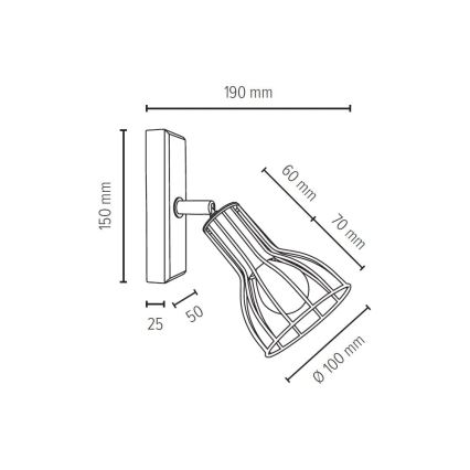 Nástěnné bodové svítidlo MEGAN 1xE14/40W/230V buk