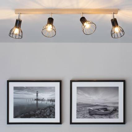 Bodové svítidlo MEGAN 4xE14/40W/230V bříza