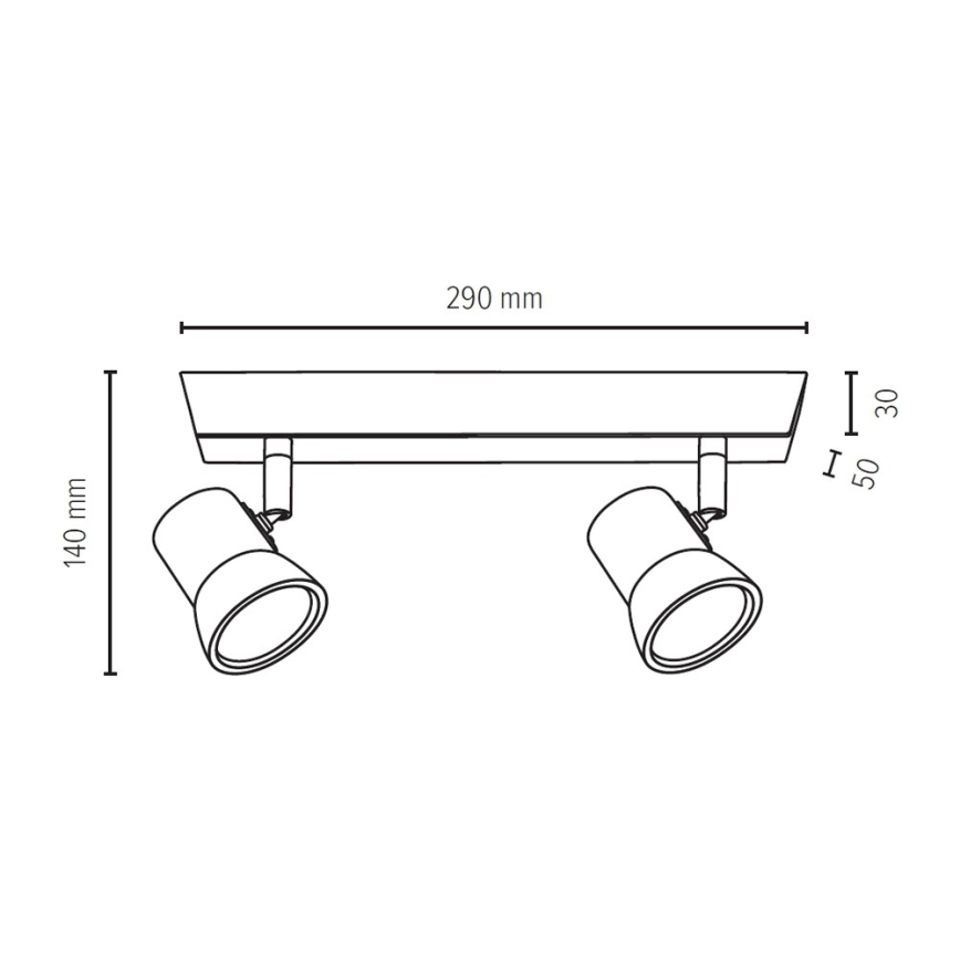 LED Bodové svítidlo VENLA 2xGU10/5W/230V dub