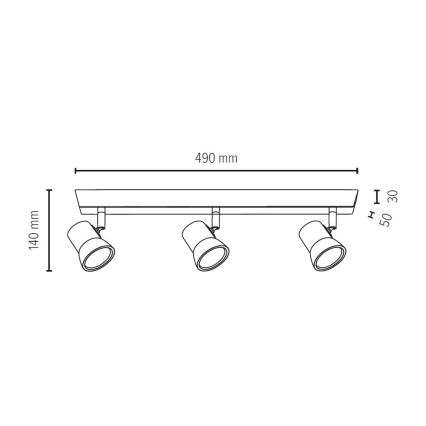 LED Bodové svítidlo VENLA 3xGU10/5W/230V dub – FSC certifikováno